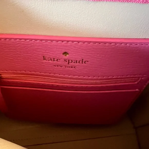Kate Spade Hot Pink Leather Crossbody Purse with Tassels - Picture 10 of 11
